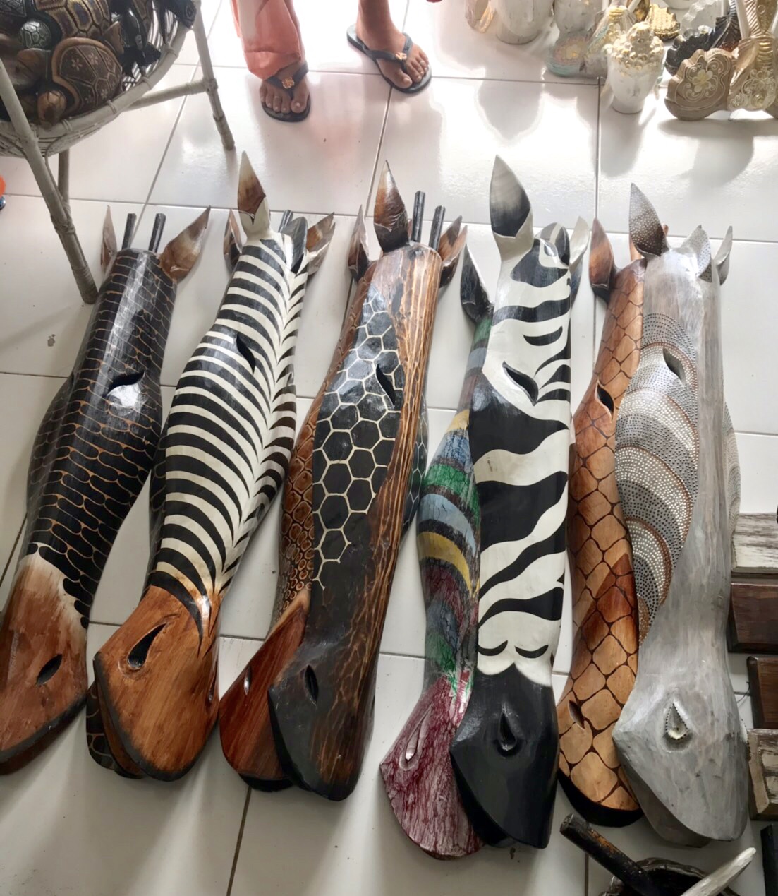 ハンティングトロフィー バリ島木彫り