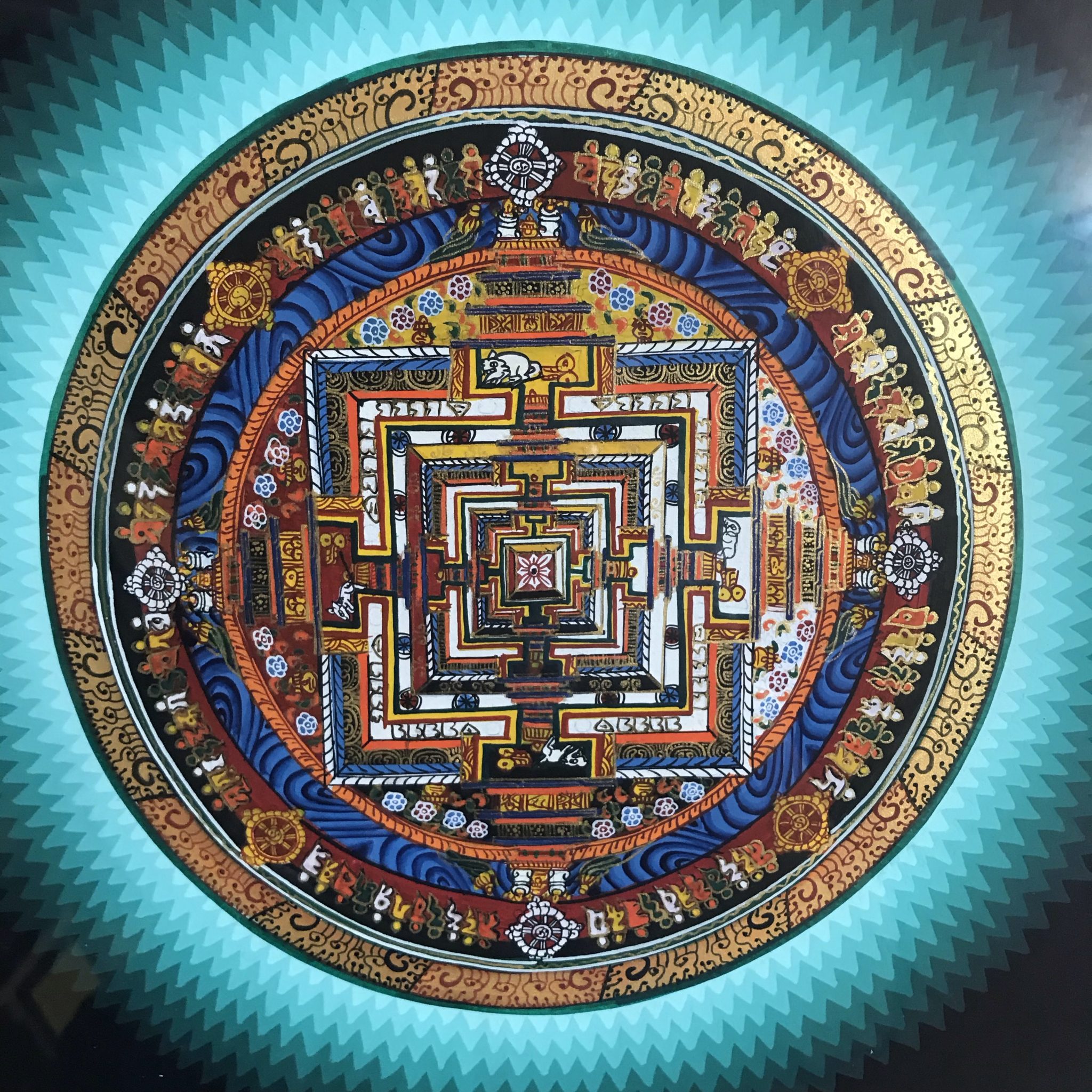 曼荼羅 マンダラ カーラチャクラ 手描きタンカ チベット密教タンカ額