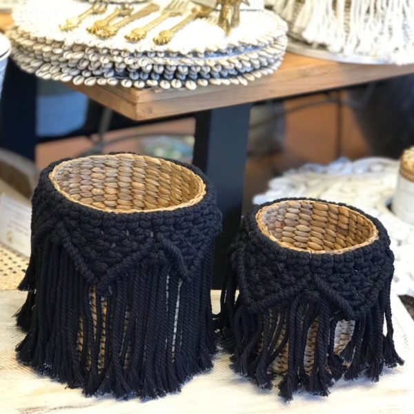 かご／ウォーターヒヤシンス／マクラメ