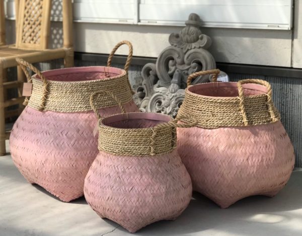 バンブーかご／プランターカバー／収納カゴ