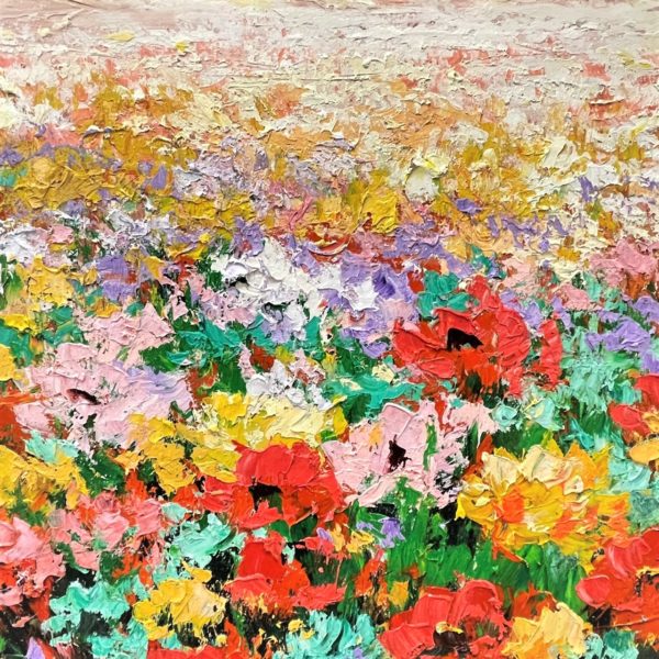 バリ島絵画／ケシの花／ポピー