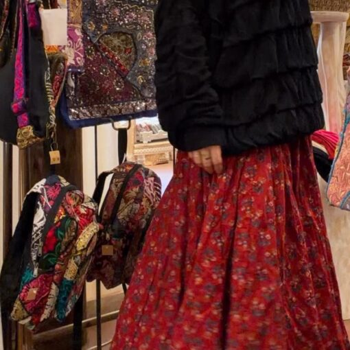 インドコットン　ブロックプリント　スカート