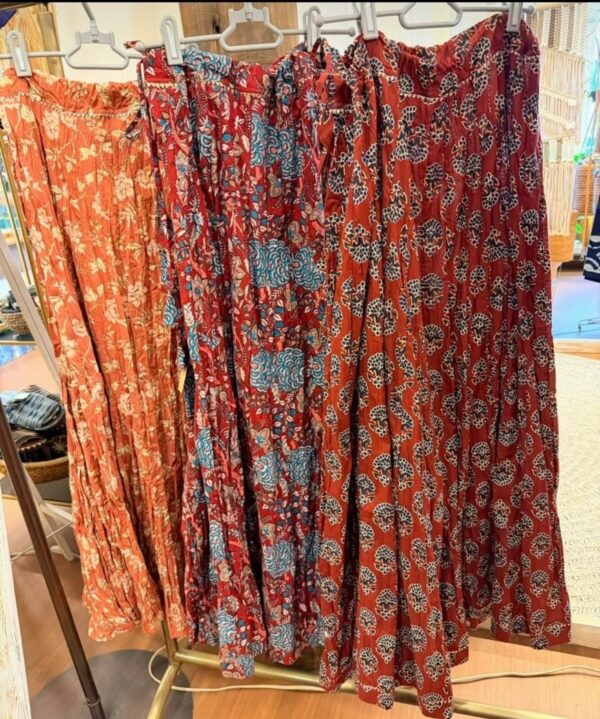 インドコットン　ブロックプリント　スカート