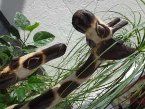 木彫りのキリン