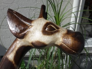 木彫りのキリン