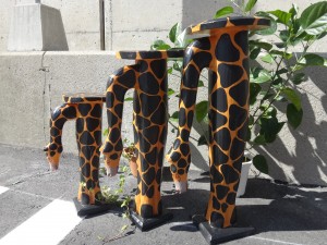 木彫りのキリン