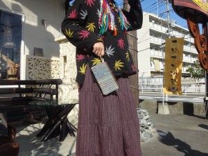 手編みのバッグ、ポーチ 手編みのバッグ、ポーチ