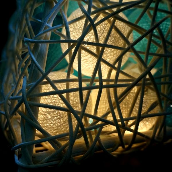 チェーンライト/コットンボールライト/ラタン籠 チェーンライト/コットンボールライト/ラタン籠