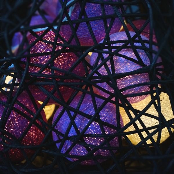 チェーンライト/コットンボールライト/ラタン籠 チェーンライト/コットンボールライト/ラタン籠