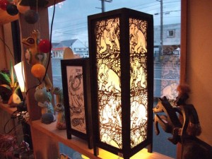 アジアンランプ　手漉き紙