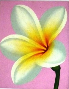 バリ絵画　プルメリア