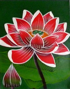 バリ絵画　ロータス