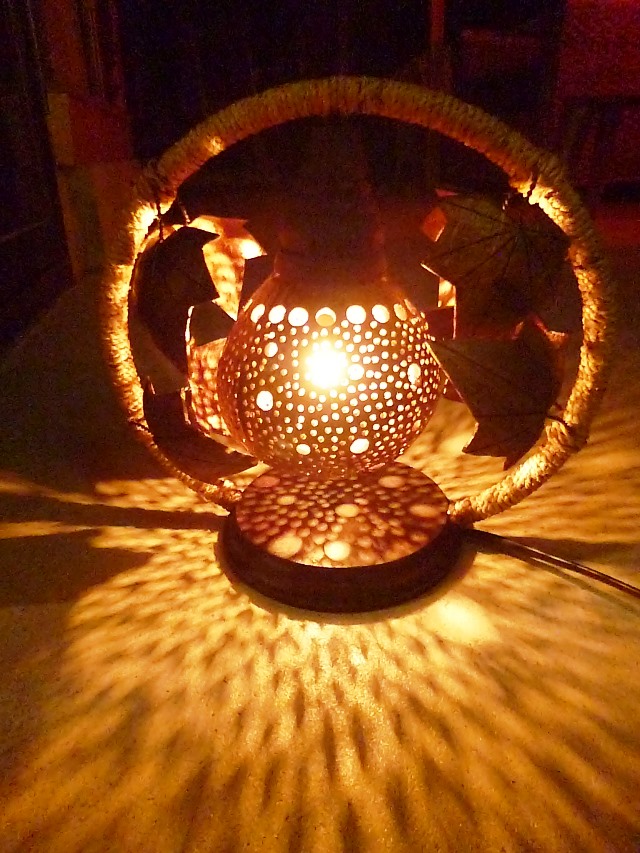 卓上ランプ/ココナッツランプ アジアンランプ/ココナツランプ